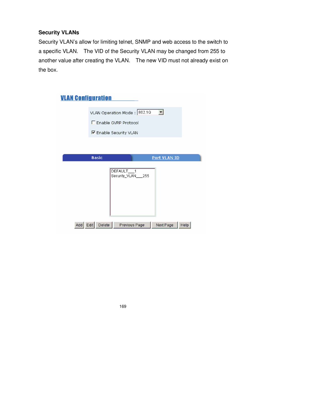 Milan Technology MIL-SM2401M-STK manual Security VLANs 