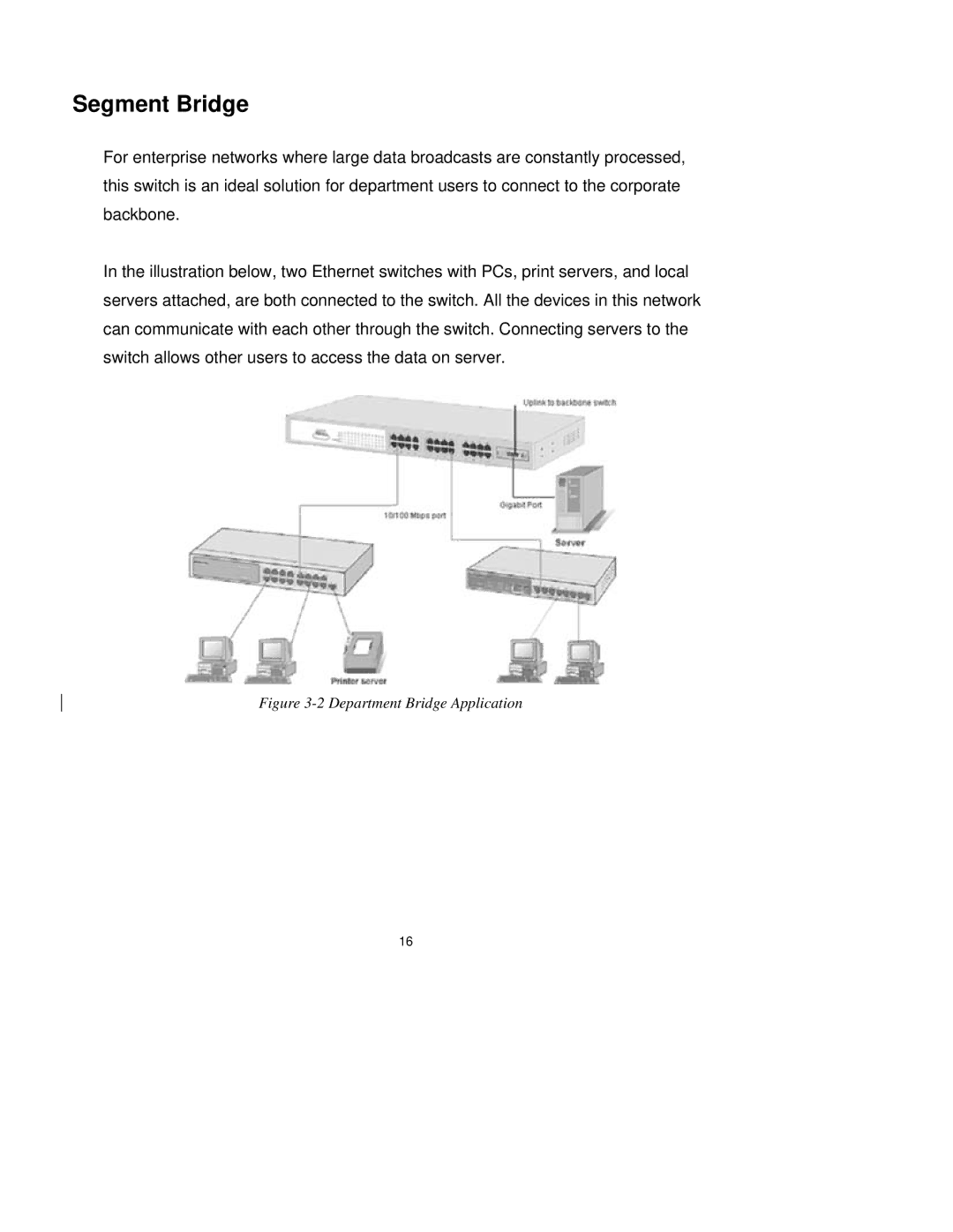 Milan Technology MIL-SM2401M-STK manual Segment Bridge, Department Bridge Application 