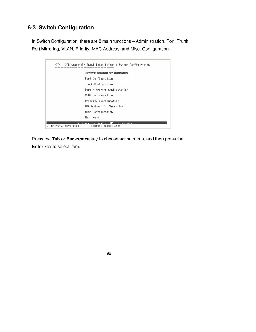 Milan Technology MIL-SM2401M-STK manual Switch Configuration 