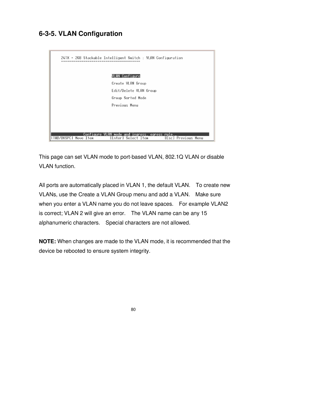 Milan Technology MIL-SM2401M-STK manual Vlan Configuration 