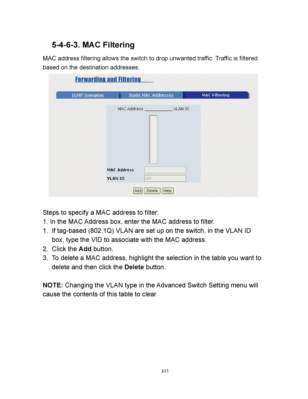 Milan Technology MIL-SM2401M manual MAC Filtering 