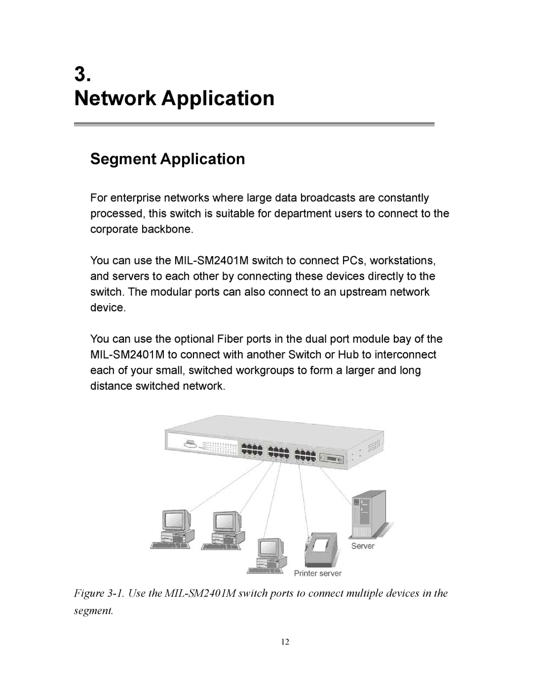 Milan Technology MIL-SM2401M manual Network Application, Segment Application 