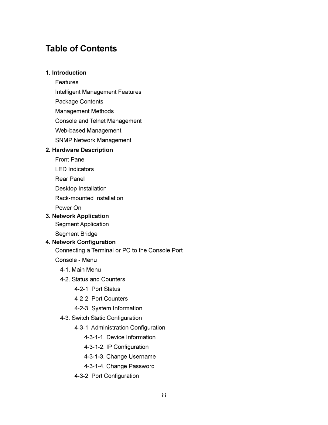 Milan Technology MIL-SM2401M manual Table of Contents 