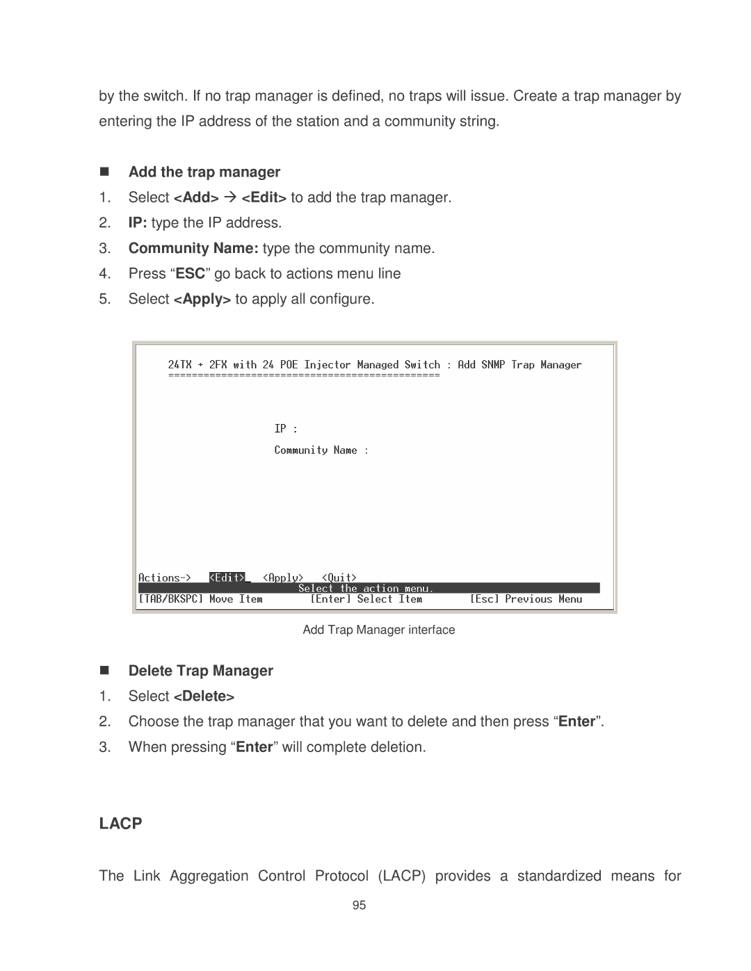 Milan Technology MIL-SM2401MAF manual Lacp 