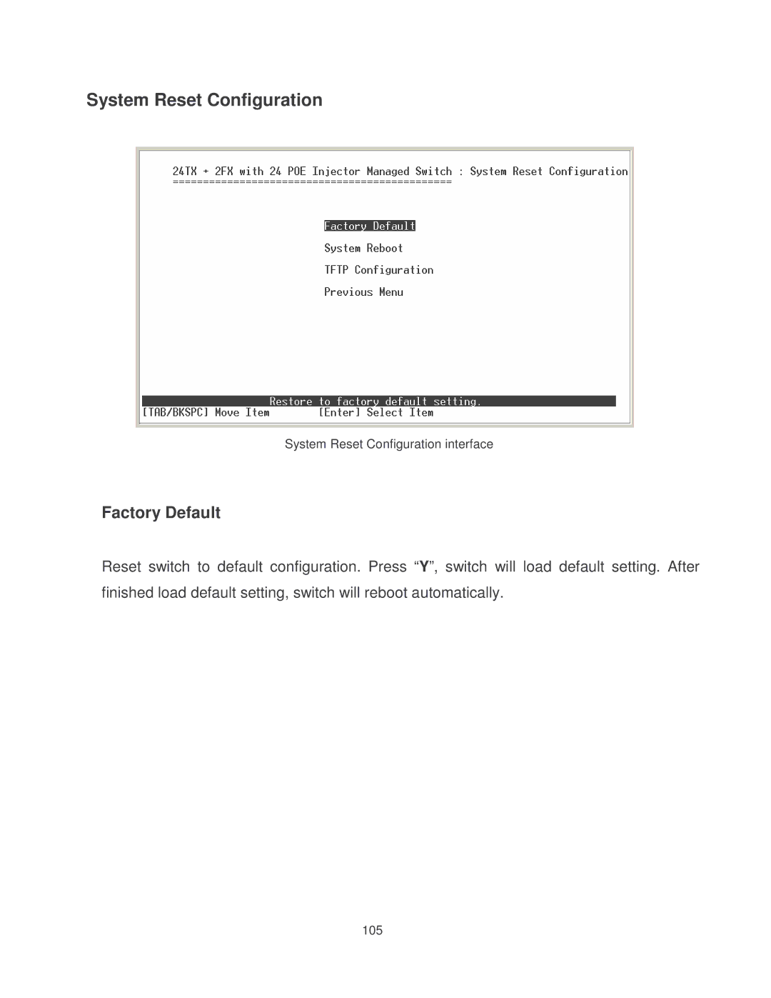 Milan Technology MIL-SM2401MAF manual System Reset Configuration, Factory Default 