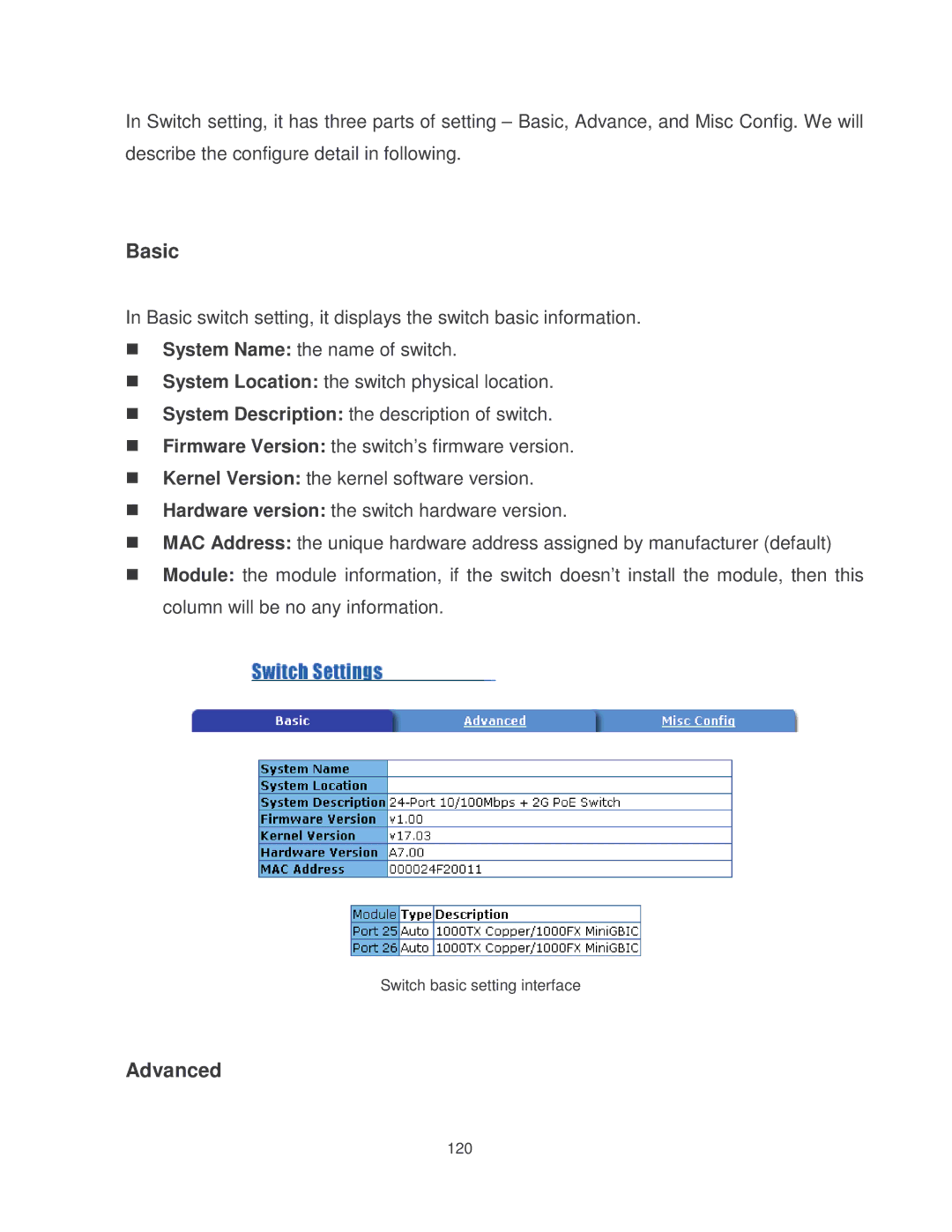 Milan Technology MIL-SM2401MAF manual Basic, Advanced 