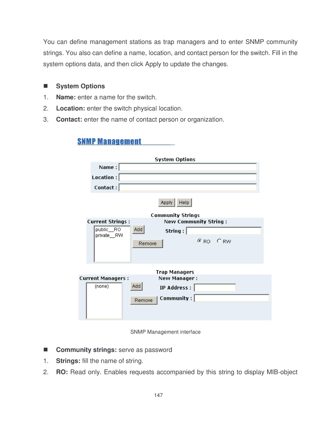 Milan Technology MIL-SM2401MAF manual Snmp Management interface 