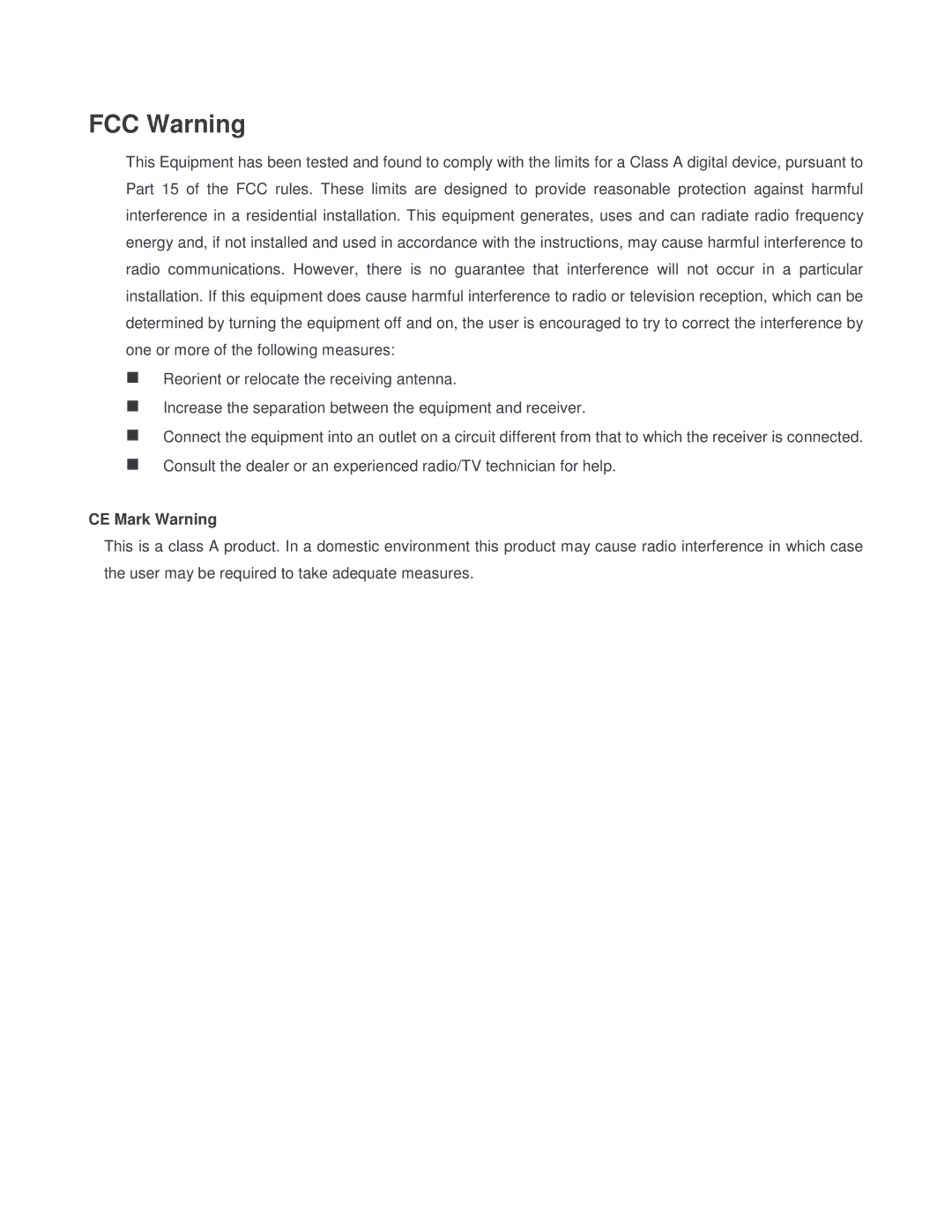 Milan Technology MIL-SM2401MAF manual FCC Warning 