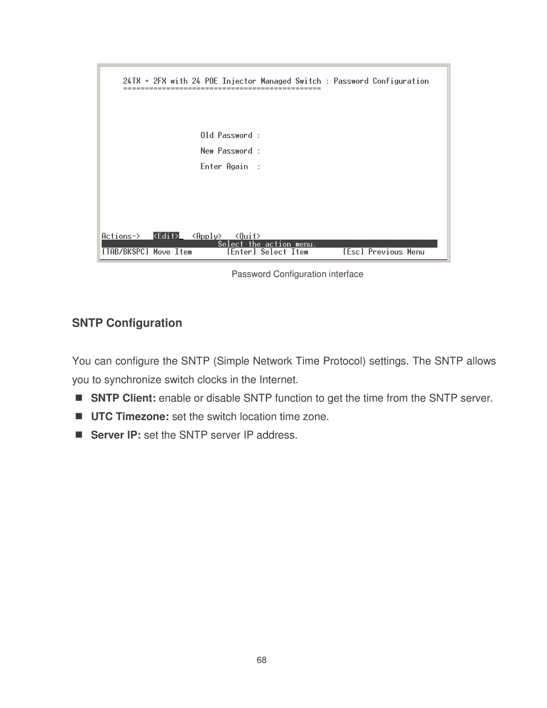 Milan Technology MIL-SM2401MAF manual Sntp Configuration 