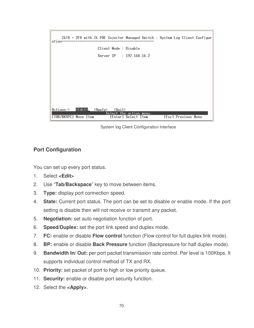 Milan Technology MIL-SM2401MAF manual Port Configuration 