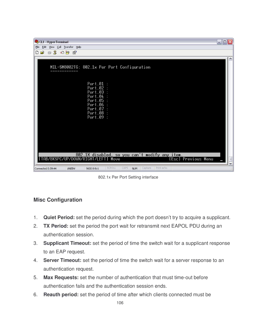 Milan Technology MIL-SM8002TG manual Misc Configuration 