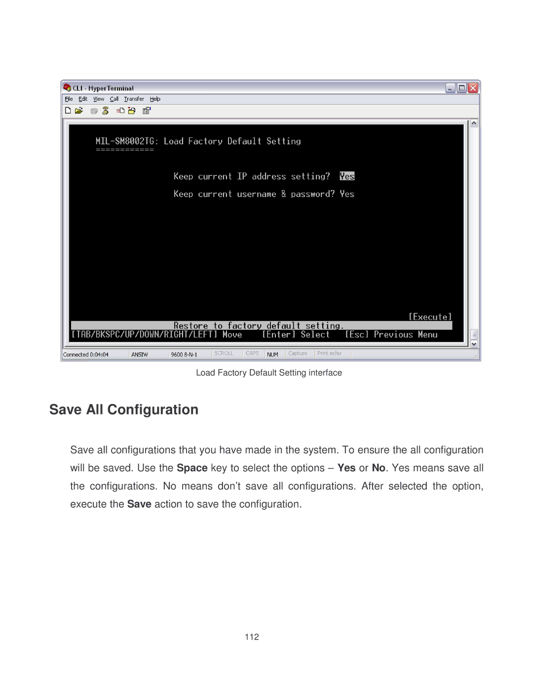 Milan Technology MIL-SM8002TG manual Save All Configuration 