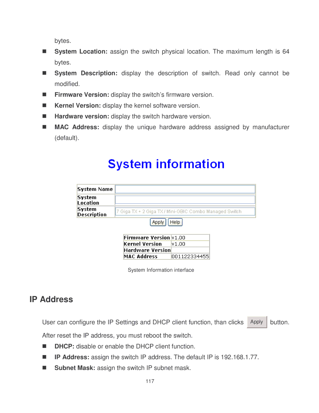 Milan Technology MIL-SM8002TG manual IP Address 