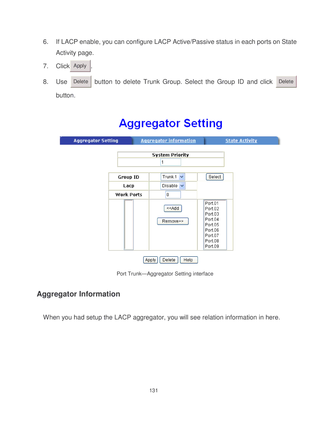 Milan Technology MIL-SM8002TG manual Aggregator Information 