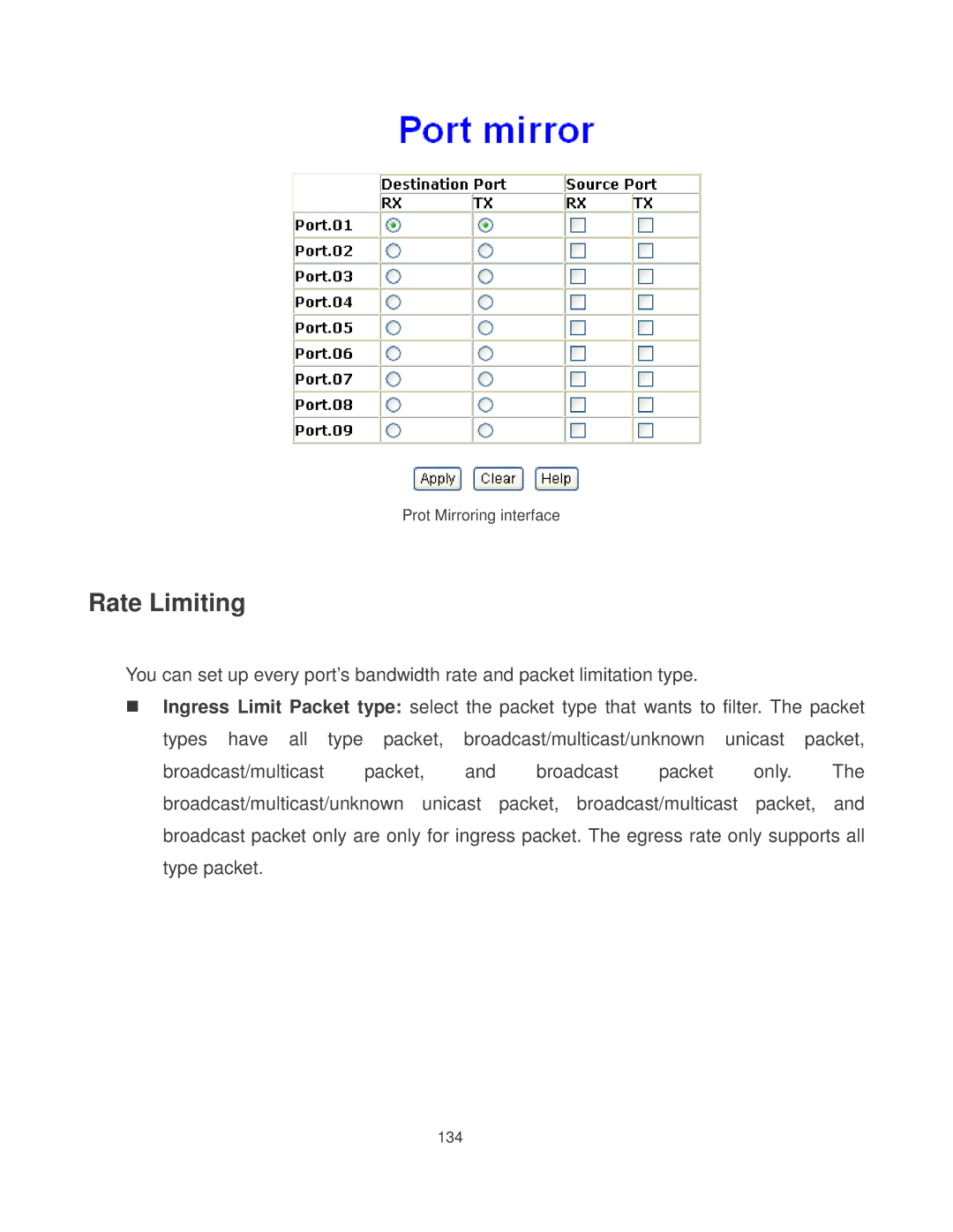 Milan Technology MIL-SM8002TG manual Prot Mirroring interface 