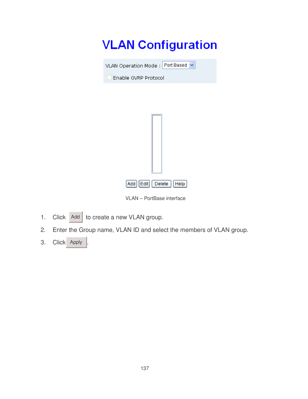 Milan Technology MIL-SM8002TG manual Vlan PortBase interface 