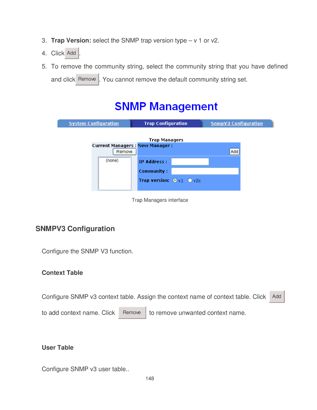 Milan Technology MIL-SM8002TG manual SNMPV3 Configuration 