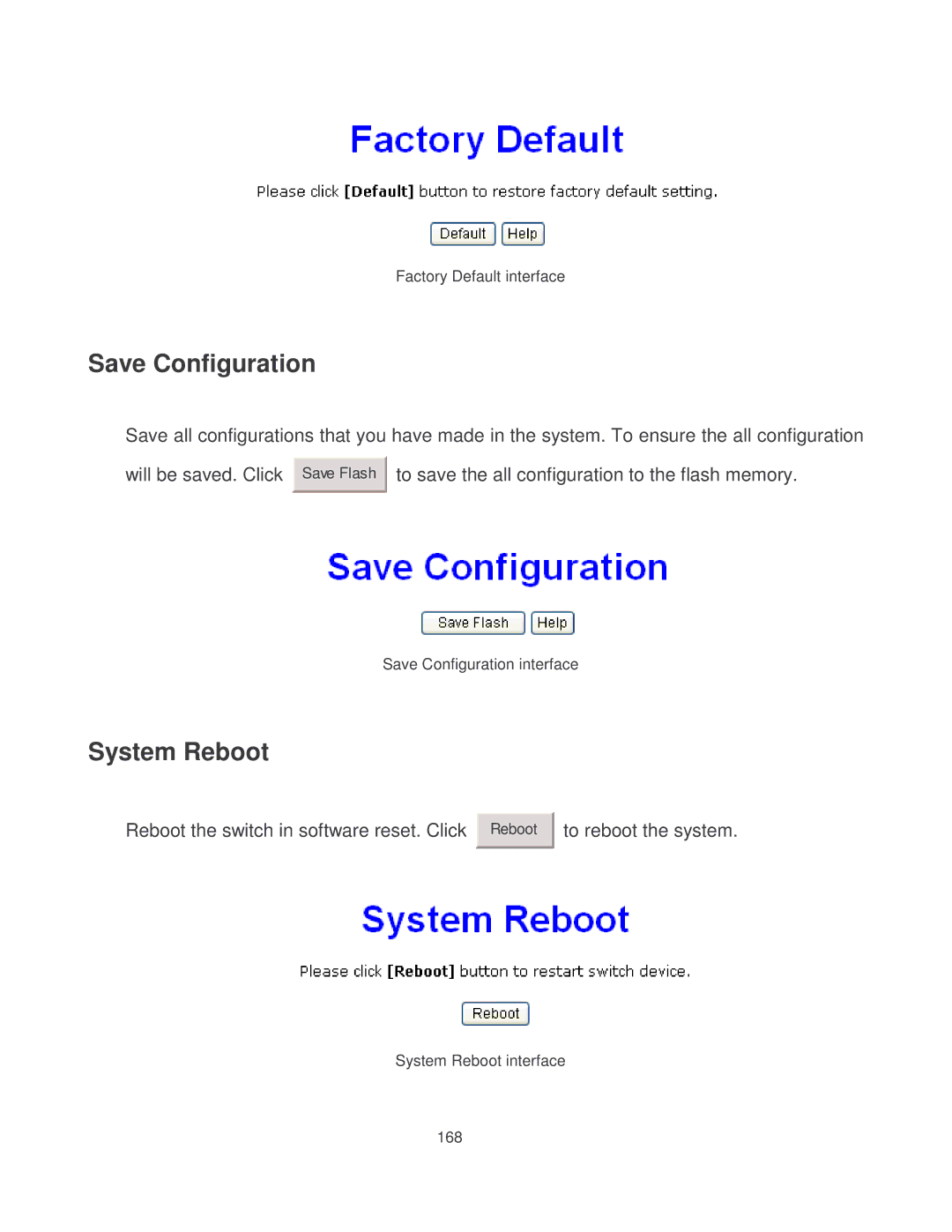 Milan Technology MIL-SM8002TG manual Save Configuration, System Reboot 