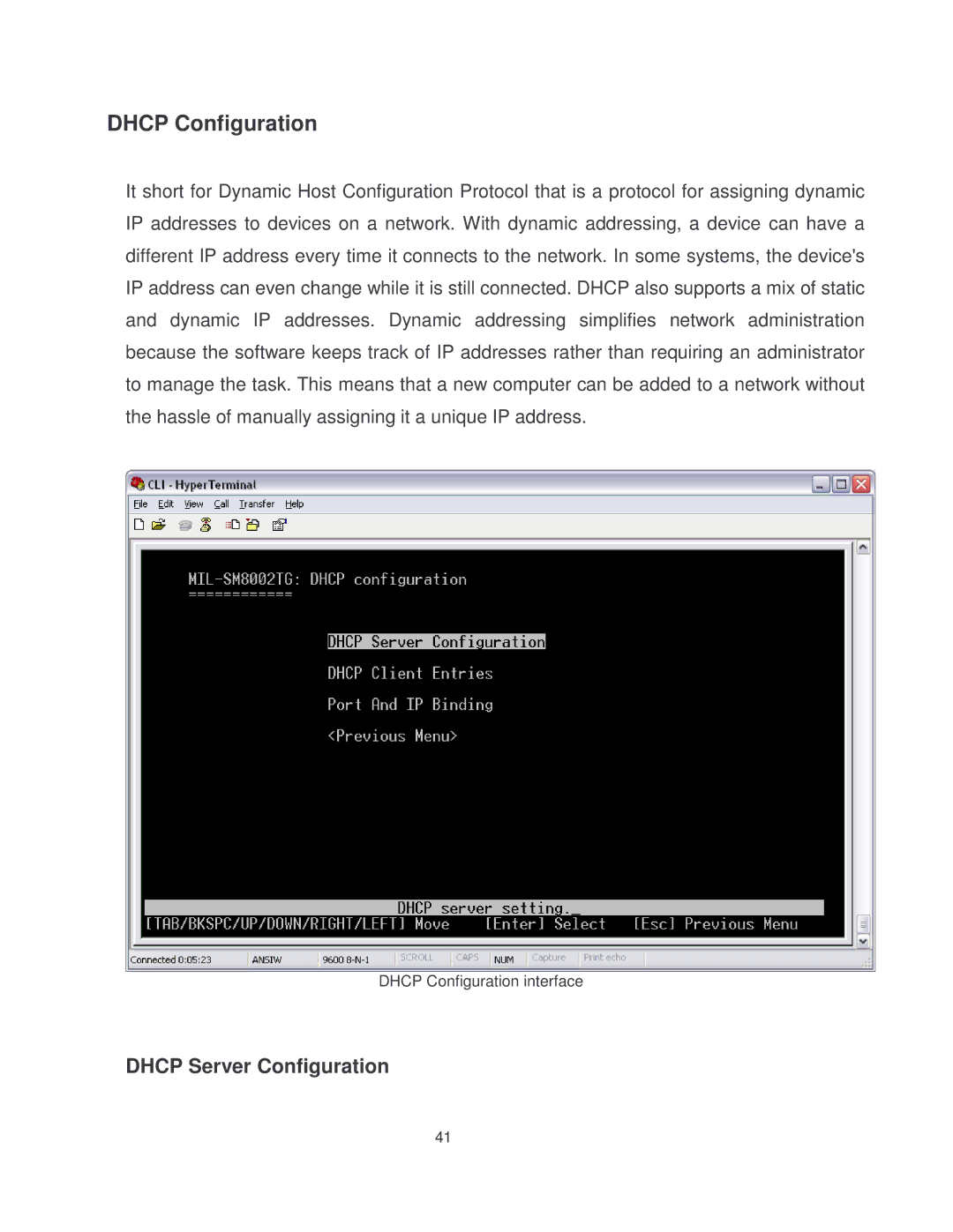 Milan Technology MIL-SM8002TG manual Dhcp Configuration, Dhcp Server Configuration 