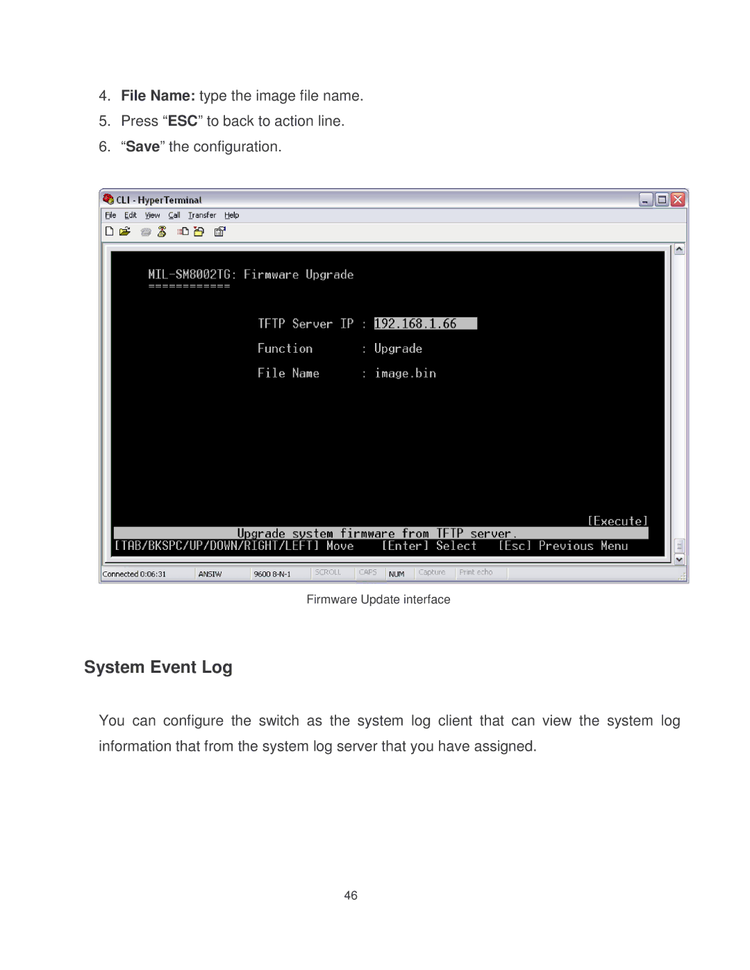 Milan Technology MIL-SM8002TG manual System Event Log 