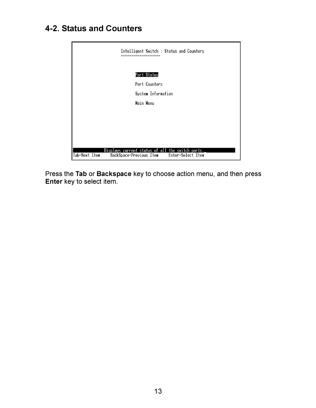 Milan Technology MIL-SM800P, MIL-SM801P, MIL-SM801G manual Status and Counters 