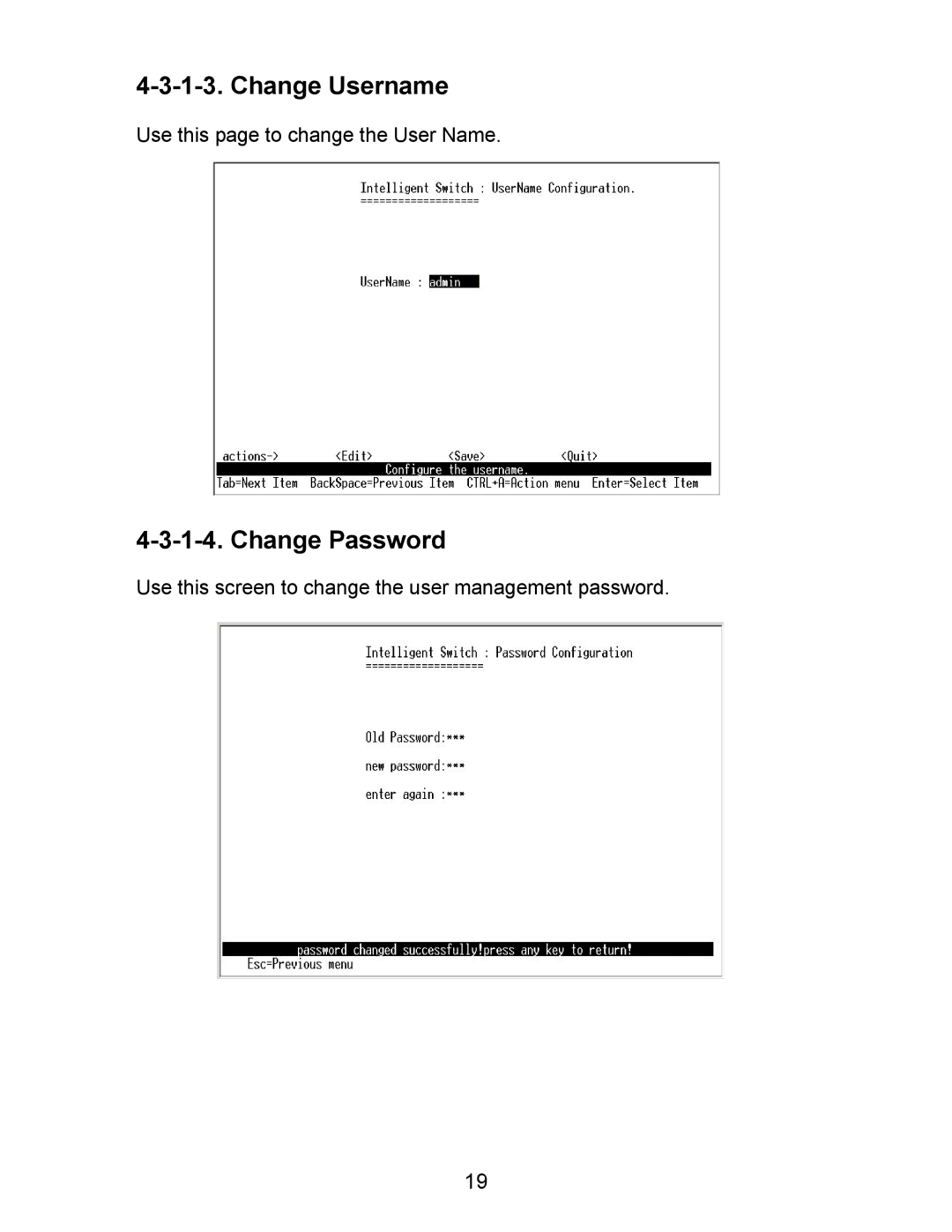 Milan Technology MIL-SM800P, MIL-SM801P, MIL-SM801G manual Change Username, Change Password 