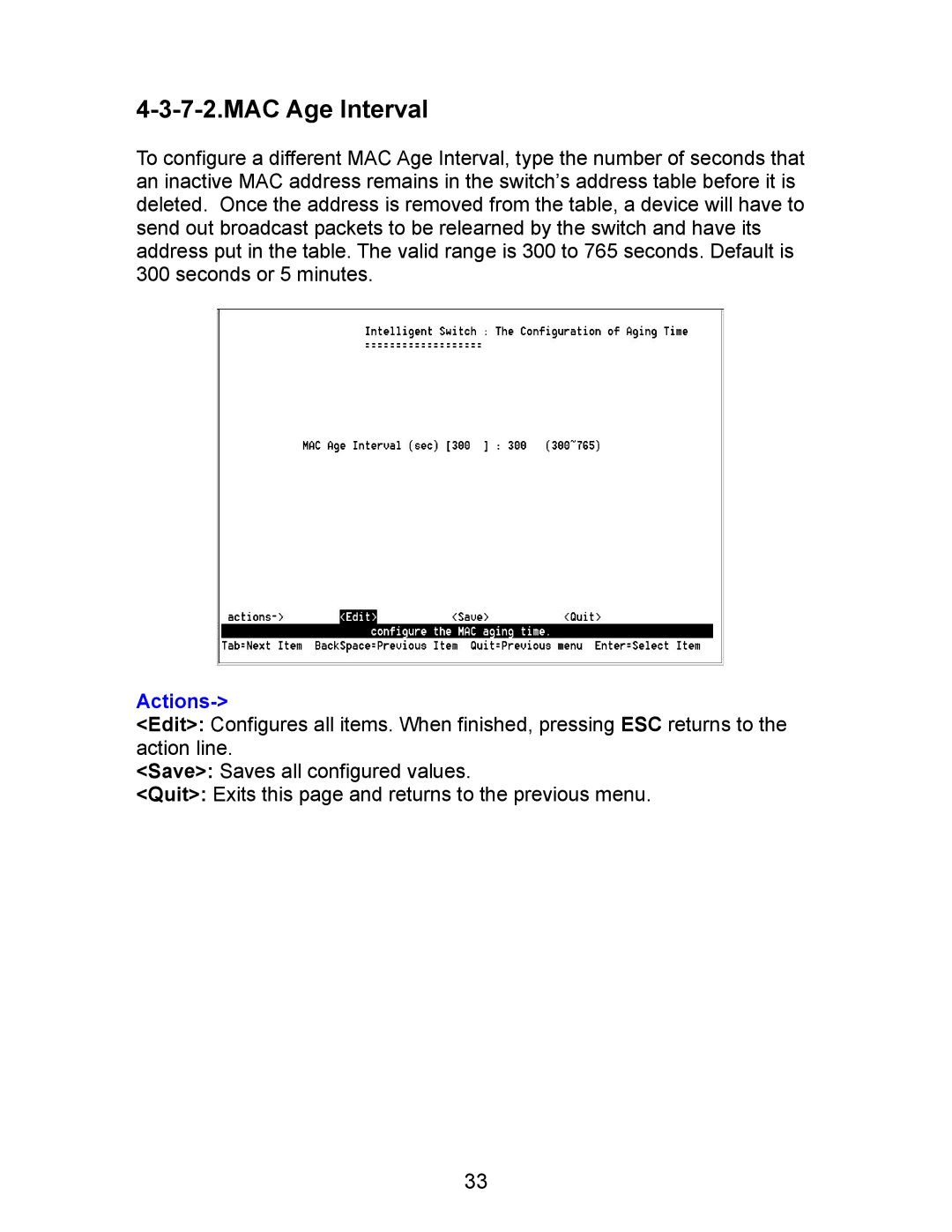 Milan Technology MIL-SM801G, MIL-SM801P, MIL-SM800P manual MAC Age Interval 