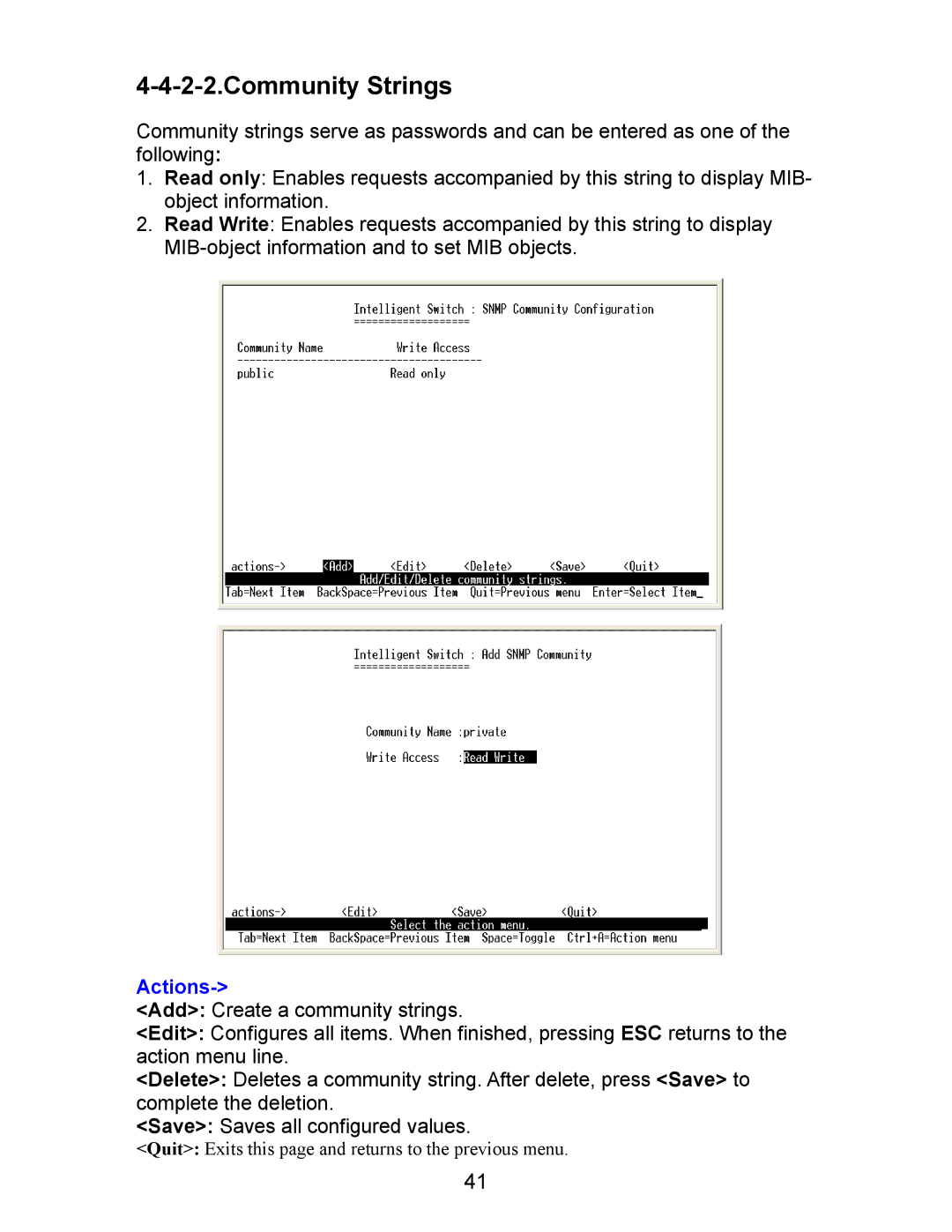 Milan Technology MIL-SM801P, MIL-SM801G, MIL-SM800P manual Community Strings 