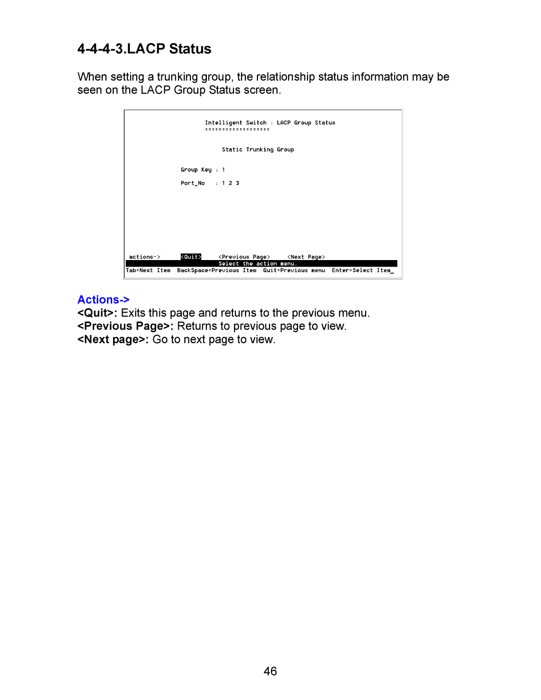 Milan Technology MIL-SM800P, MIL-SM801P, MIL-SM801G manual Lacp Status 