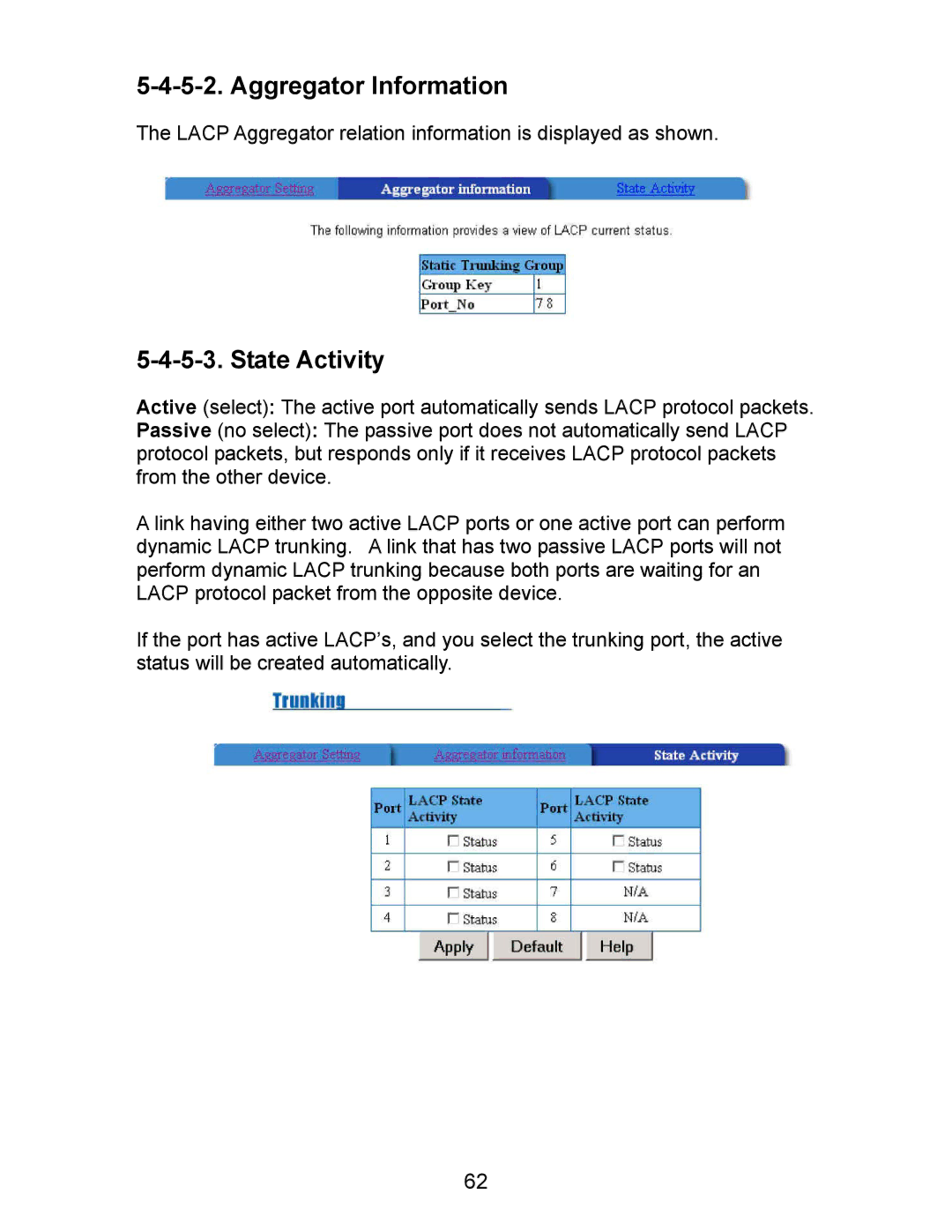 Milan Technology MIL-SM801P, MIL-SM801G, MIL-SM800P manual Aggregator Information, State Activity 