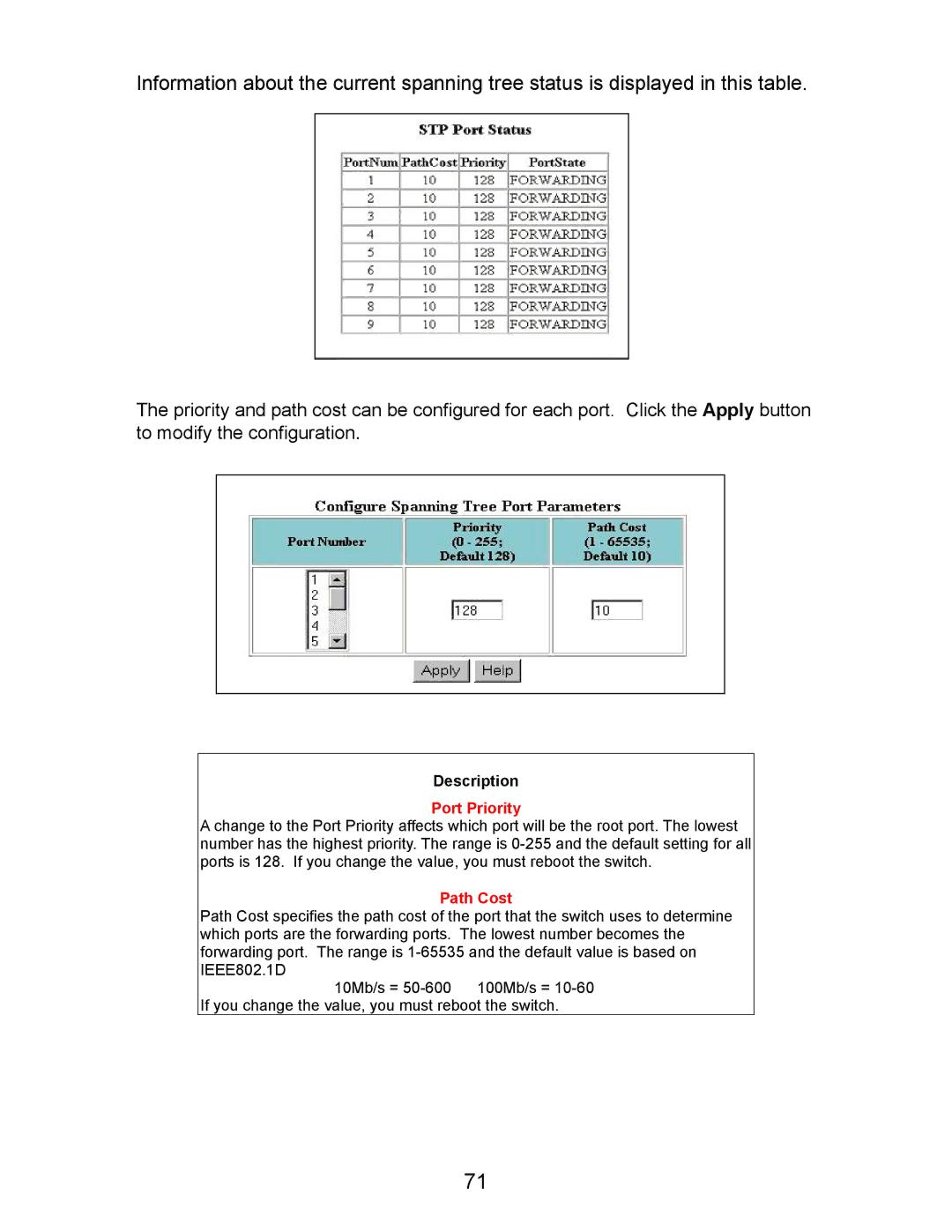 Milan Technology MIL-SM801P, MIL-SM801G, MIL-SM800P manual Port Priority 