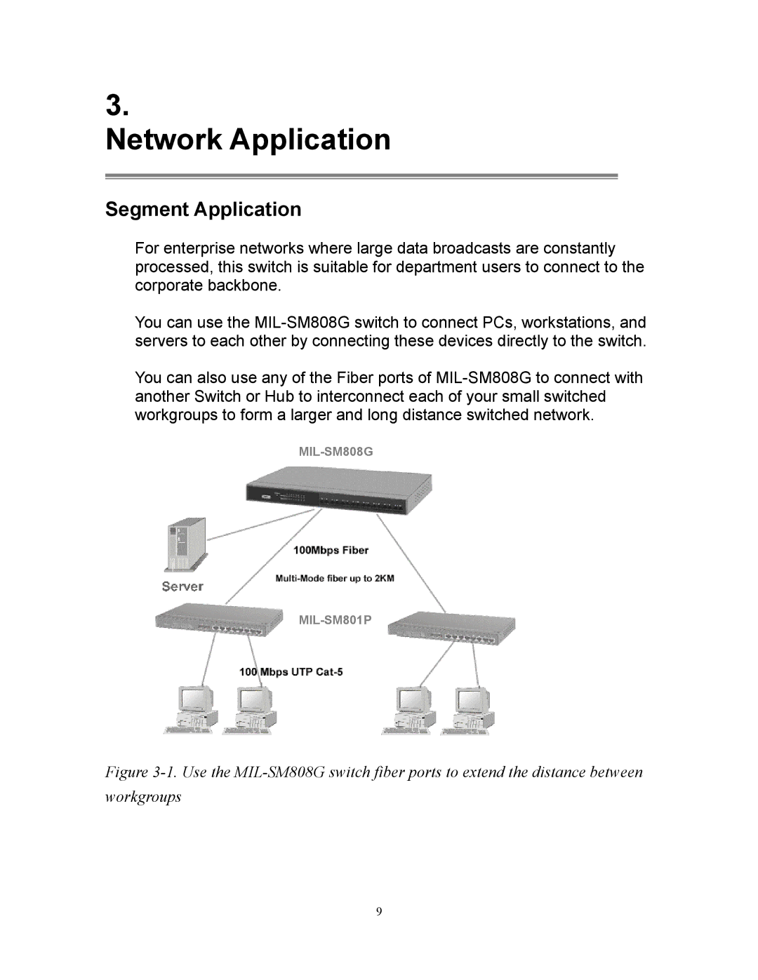 Milan Technology MIL-SM808G manual Network Application, Segment Application 