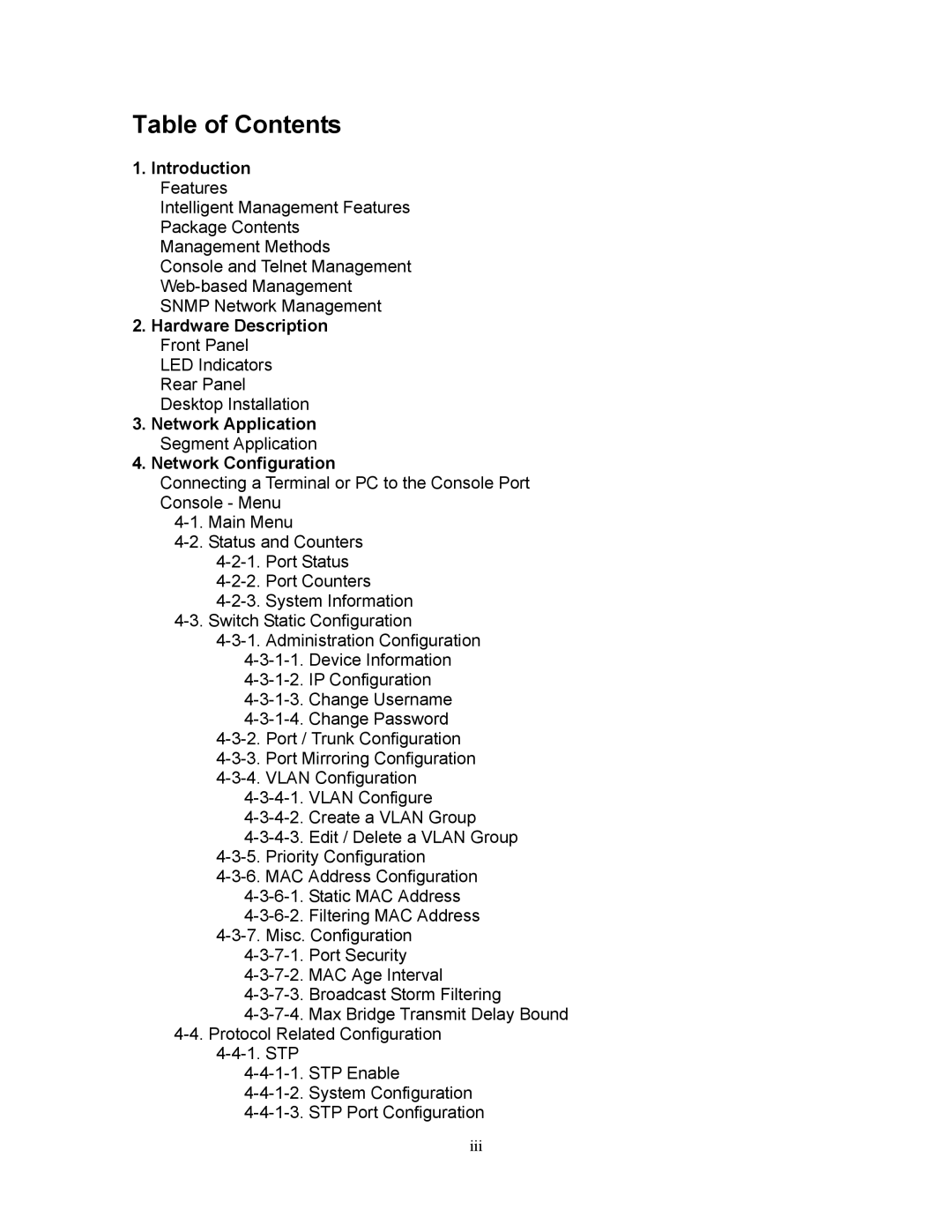 Milan Technology MIL-SM808G manual Table of Contents 