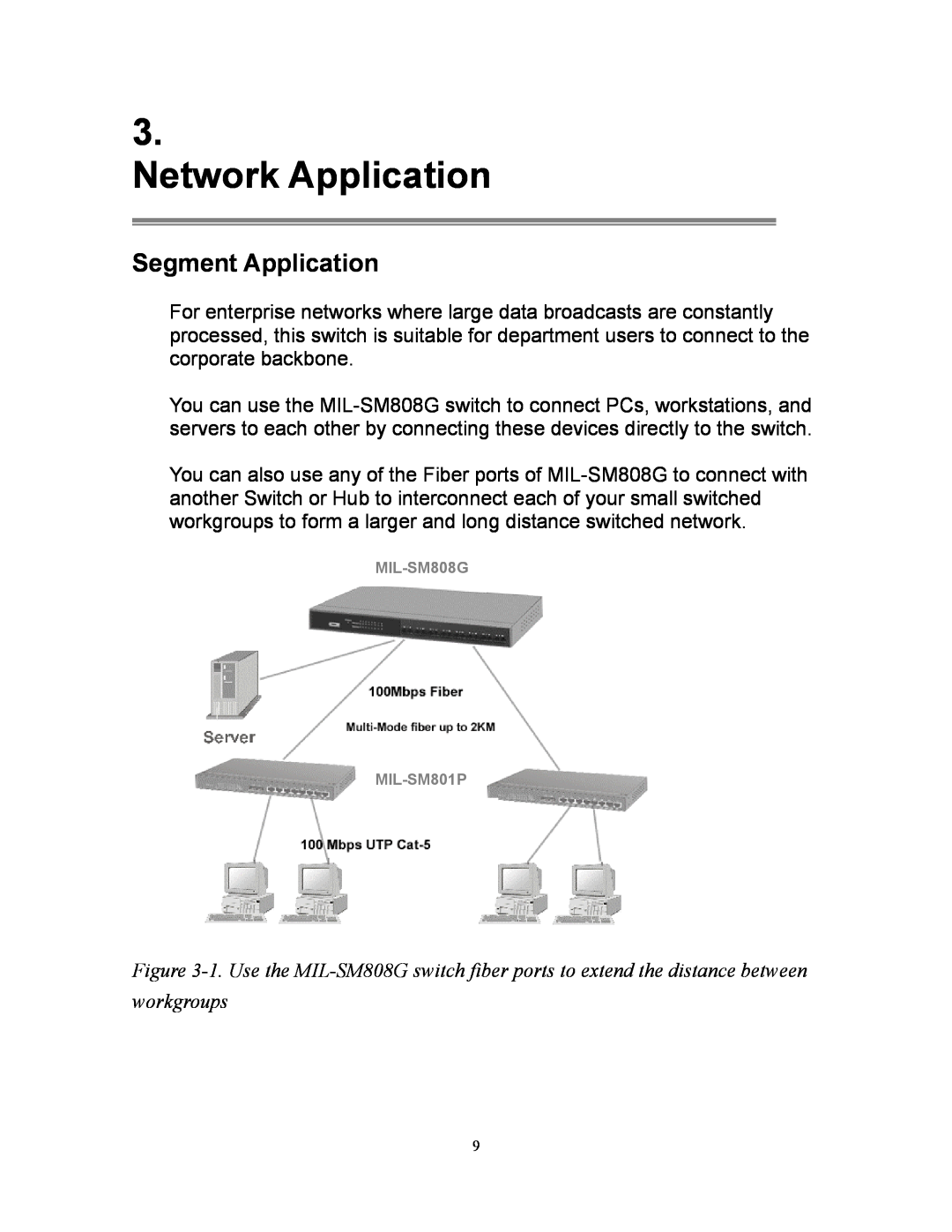 Milan Technology MIL-SM808G manual Network Application, Segment Application 