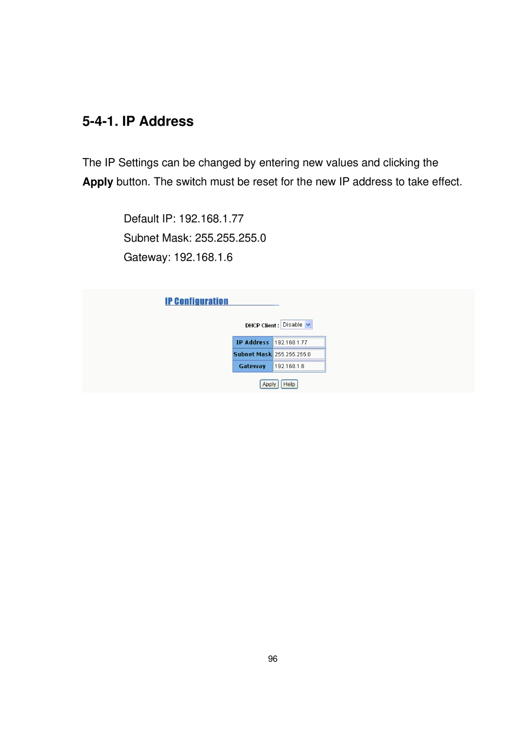 Milan Technology MIL-SME801P, MIL-SME801GLX, MIL-SME801GSX manual IP Address 