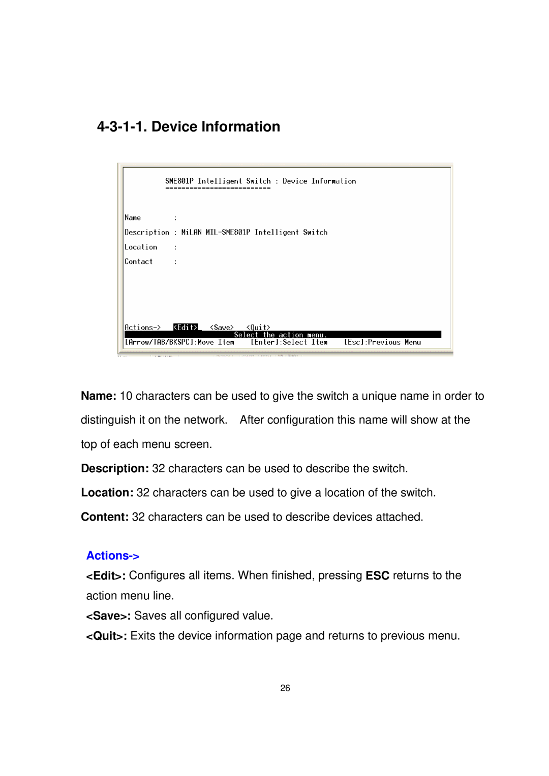 Milan Technology MIL-SME801GSX, MIL-SME801P, MIL-SME801GLX manual Device Information 