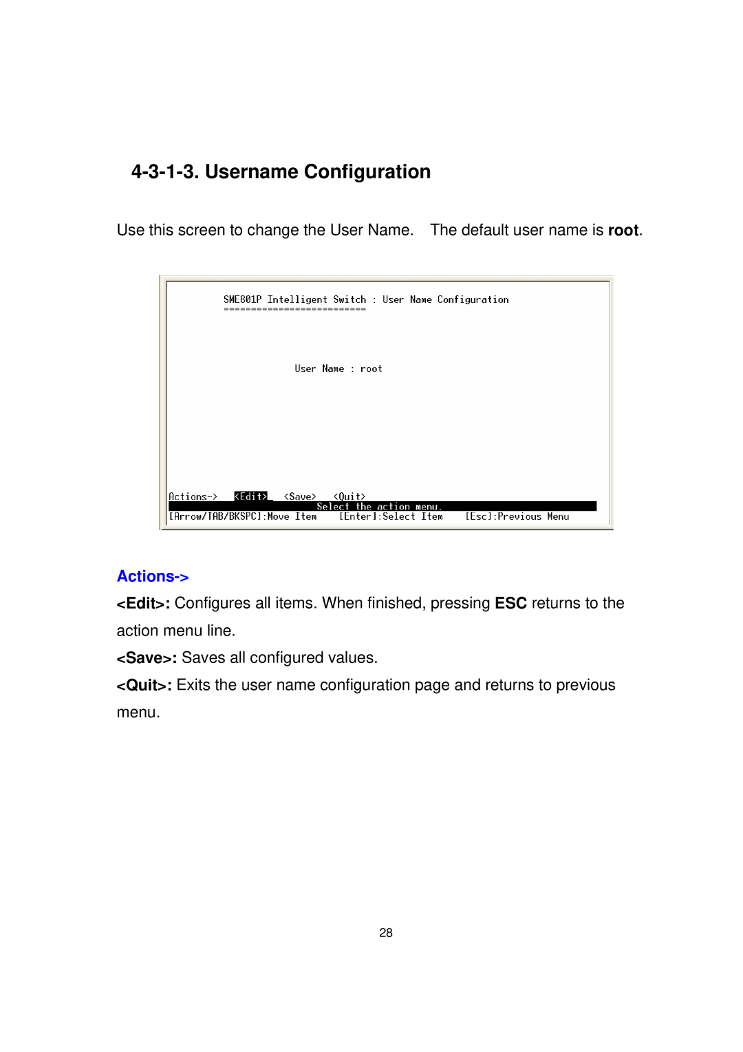 Milan Technology MIL-SME801GLX, MIL-SME801P, MIL-SME801GSX manual Username Configuration 