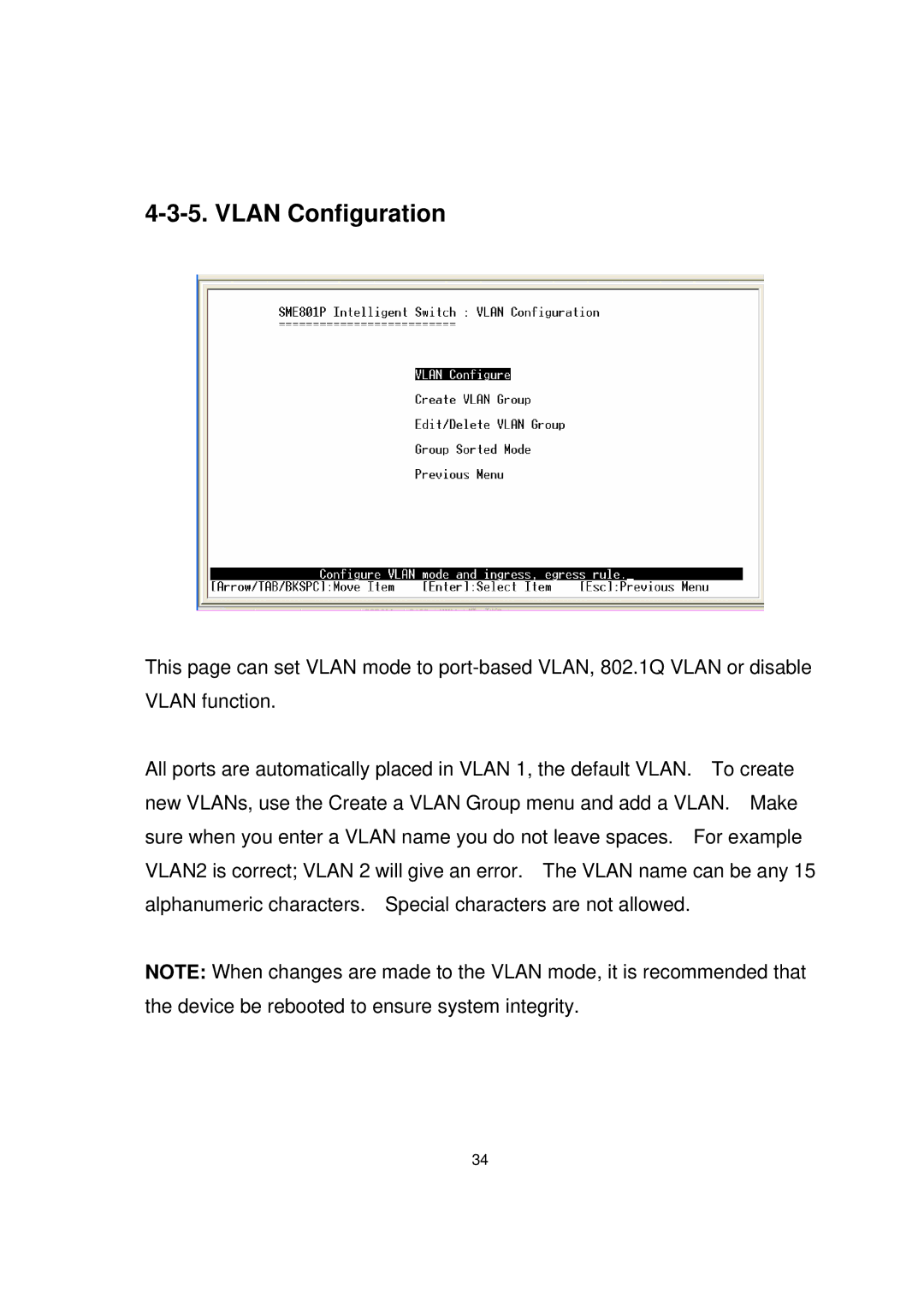 Milan Technology MIL-SME801GLX, MIL-SME801P, MIL-SME801GSX manual Vlan Configuration 