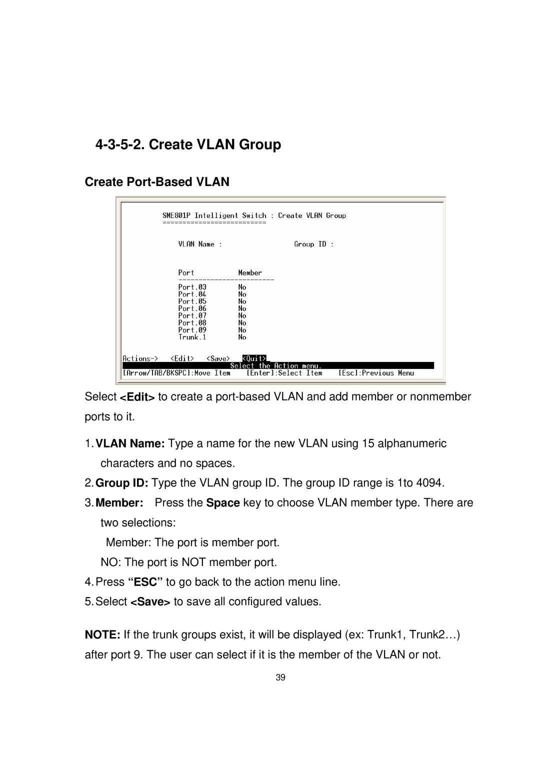 Milan Technology MIL-SME801P, MIL-SME801GLX, MIL-SME801GSX manual Create Vlan Group, Create Port-Based Vlan 