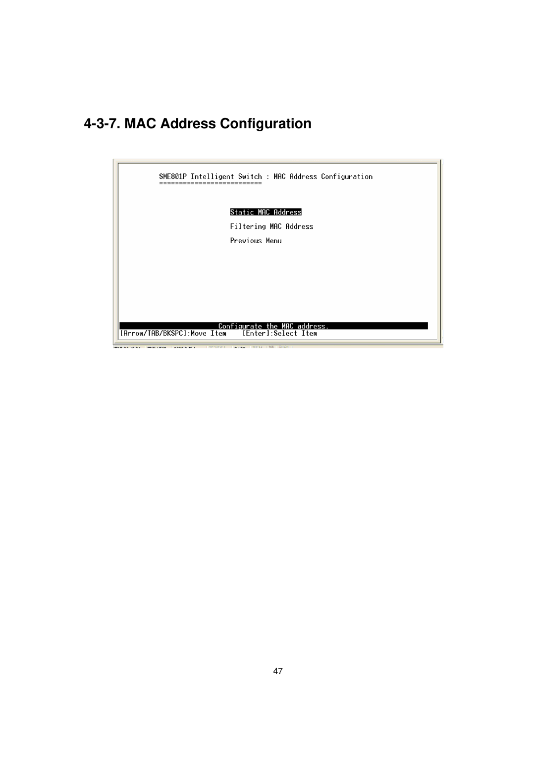 Milan Technology MIL-SME801GSX, MIL-SME801P, MIL-SME801GLX manual MAC Address Configuration 