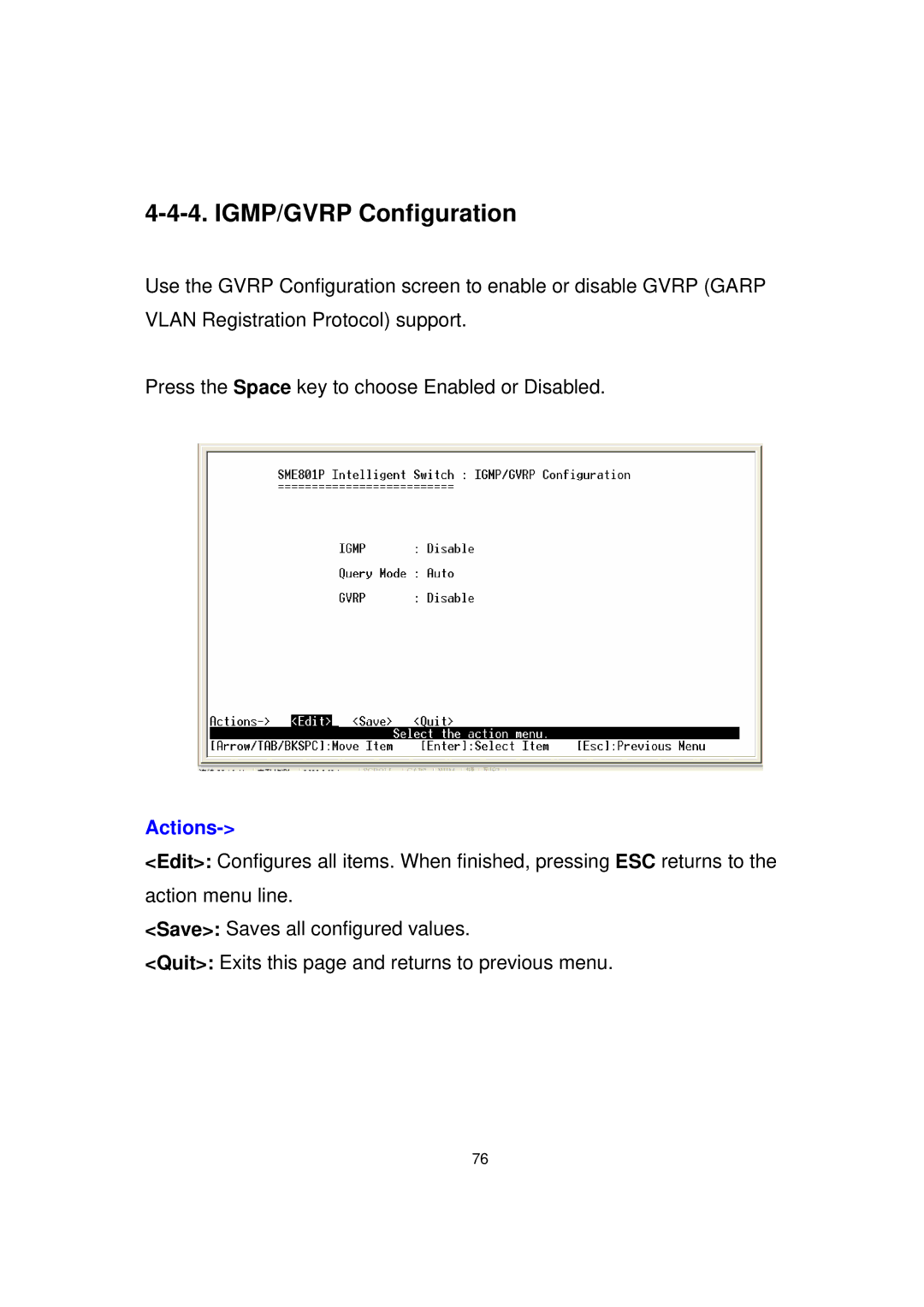 Milan Technology MIL-SME801GLX, MIL-SME801P, MIL-SME801GSX manual IGMP/GVRP Configuration 