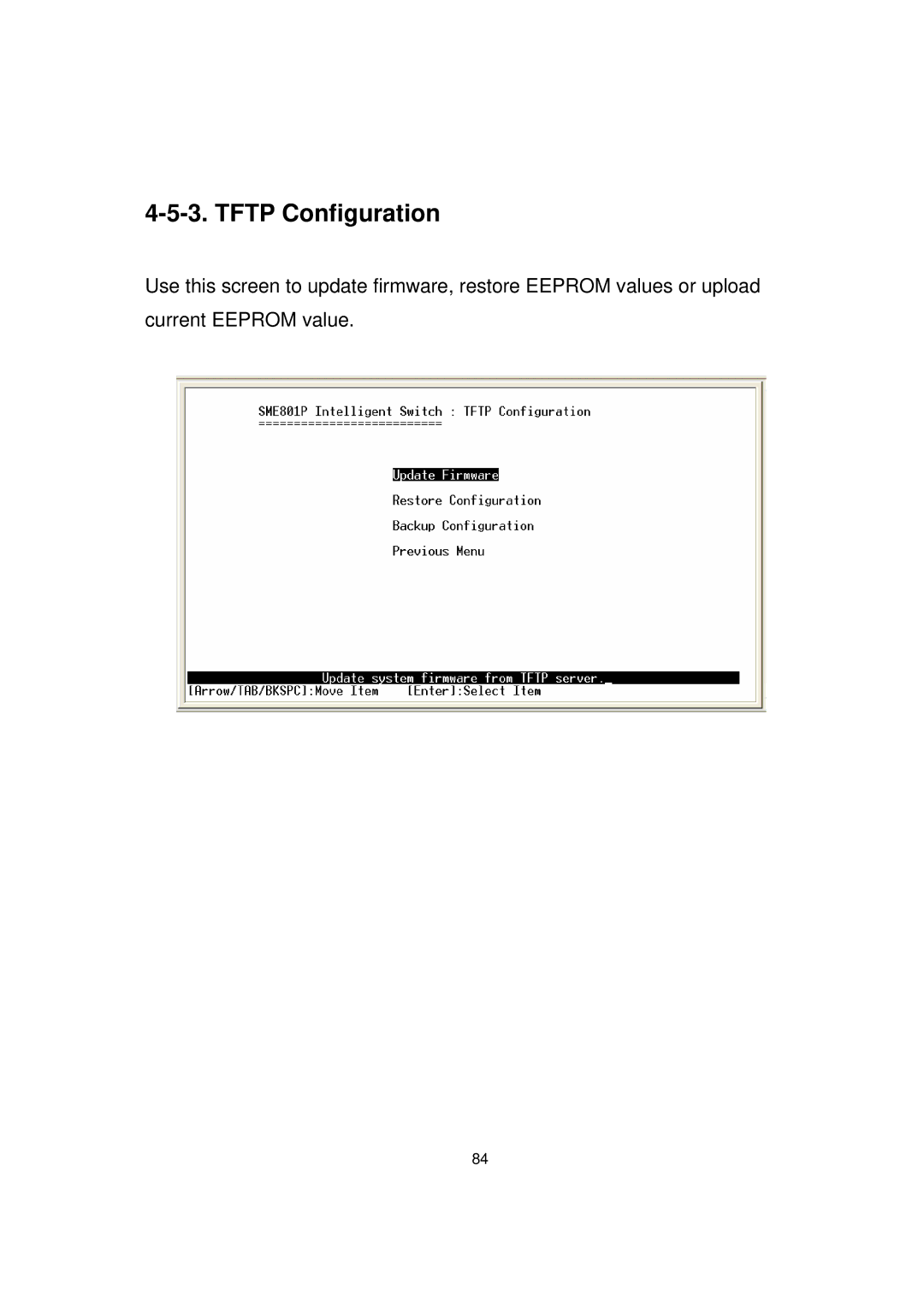 Milan Technology MIL-SME801P, MIL-SME801GLX, MIL-SME801GSX manual Tftp Configuration 