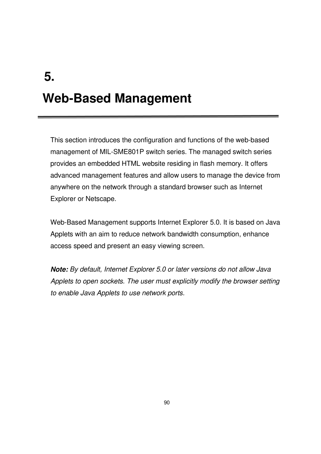 Milan Technology MIL-SME801P, MIL-SME801GLX, MIL-SME801GSX manual Web-Based Management 