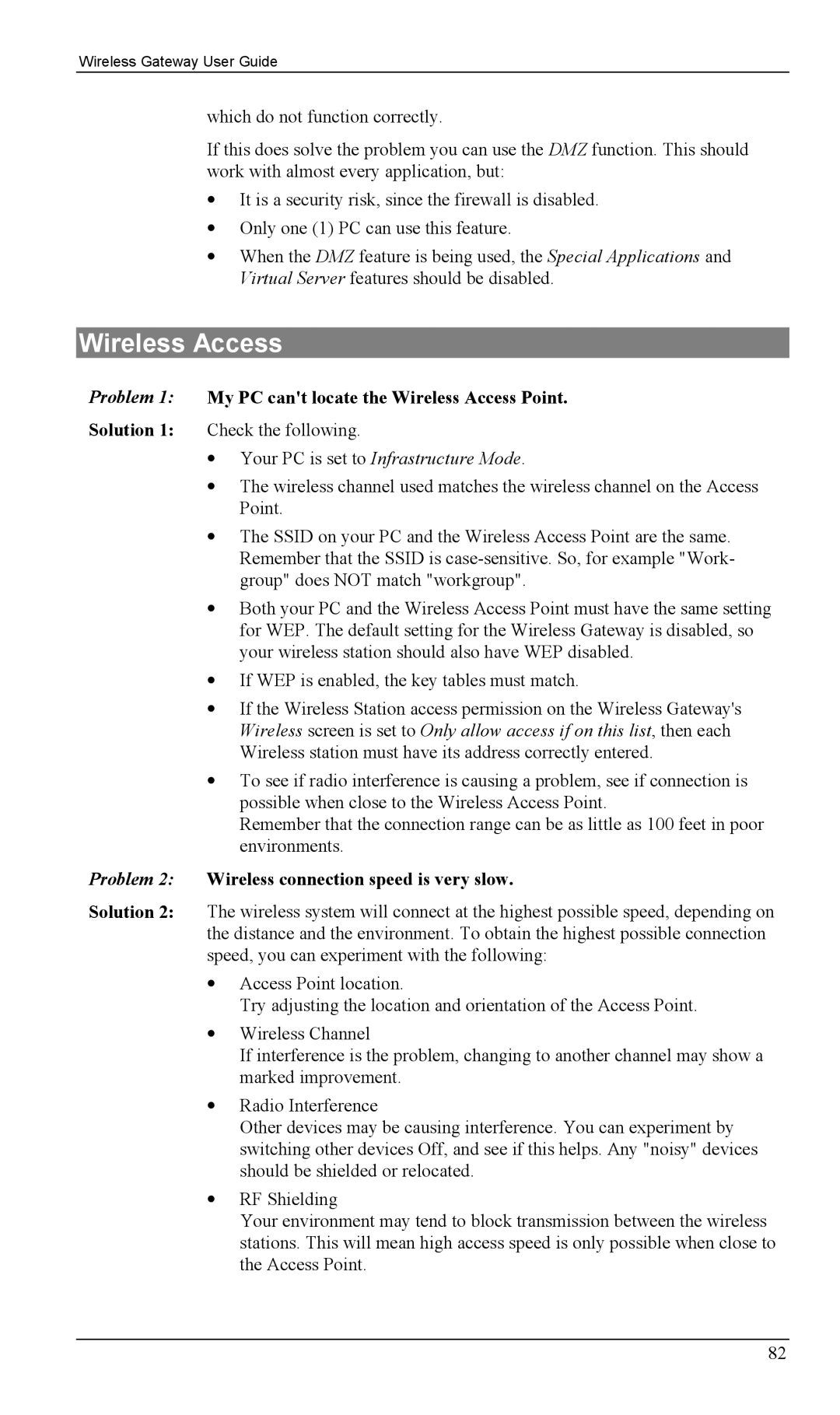 Milan Technology MIL-W0311, MIL-W1311 manual Problem 1 My PC cant locate the Wireless Access Point 