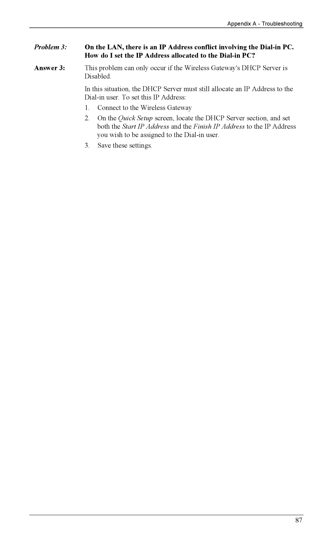 Milan Technology MIL-W1311, MIL-W0311 manual Appendix a Troubleshooting 