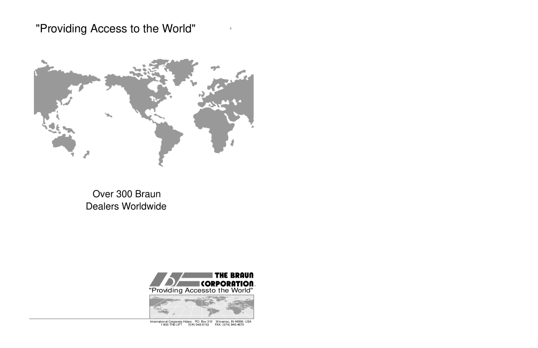 Millennium Enterprises A1 service manual Providing Access to the World 