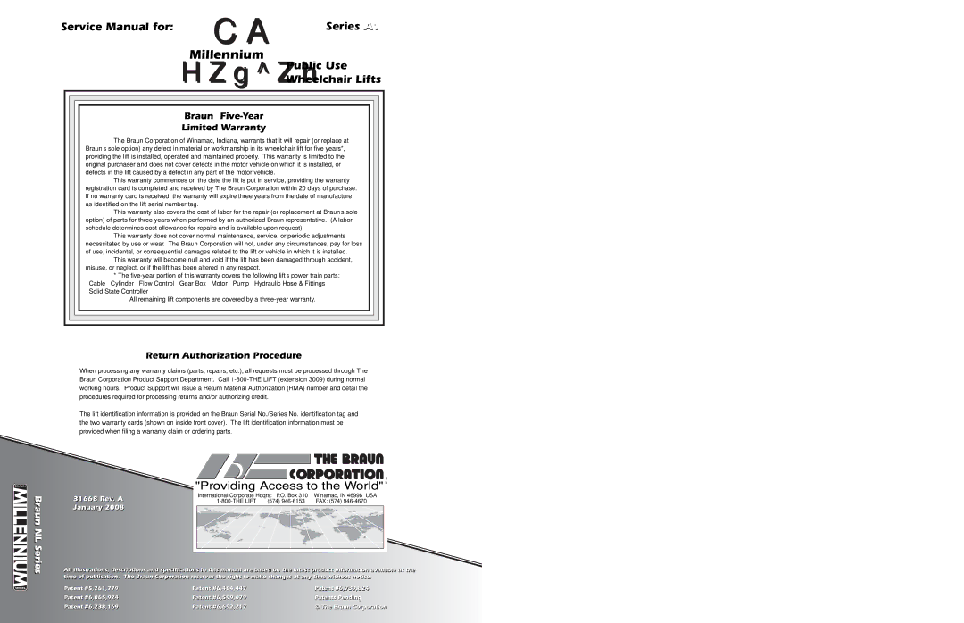 Millennium Enterprises A1 service manual Ca 