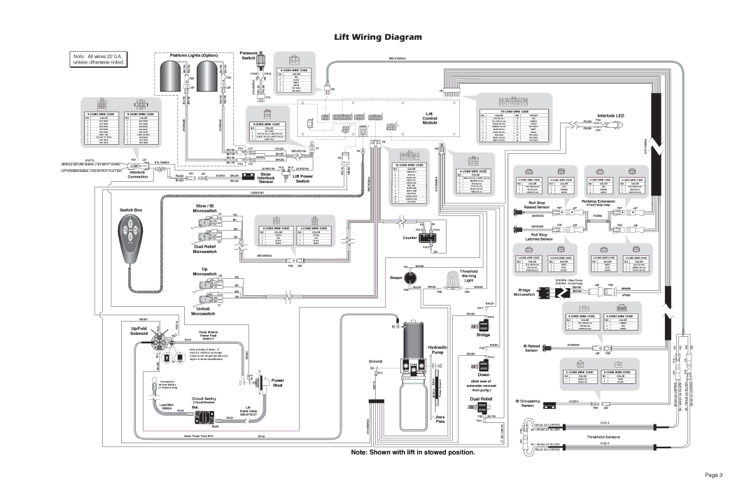 Millennium Enterprises A1 service manual Lift Wiring Diagram, Pressure Switch 