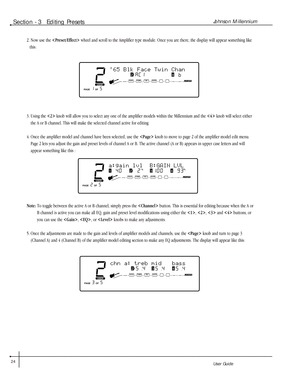 Millennium Enterprises Integrated Modeling Amplifier manual Bgain LVL 