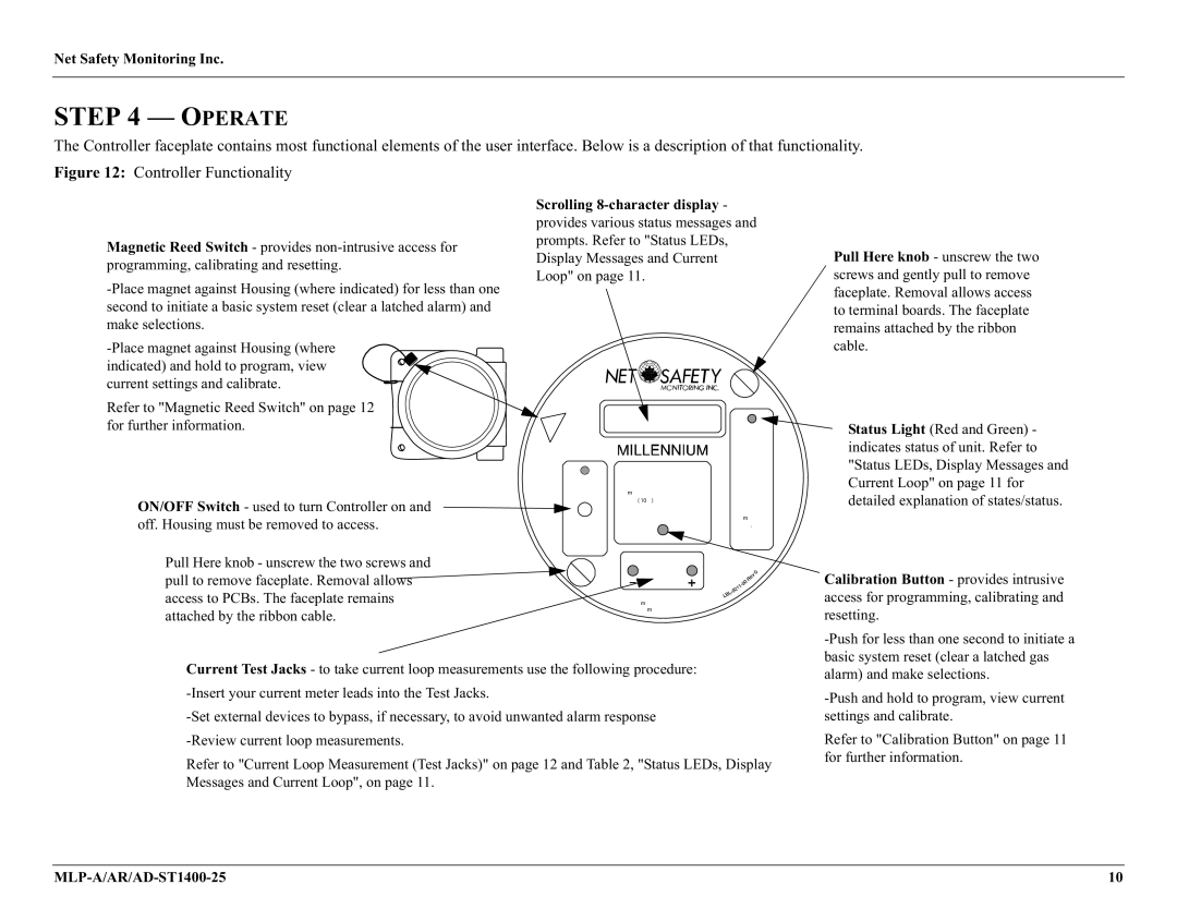 Millennium Enterprises AD-ST1400-25, MLP-A/AR user manual Operate, Scrolling 8-character display 